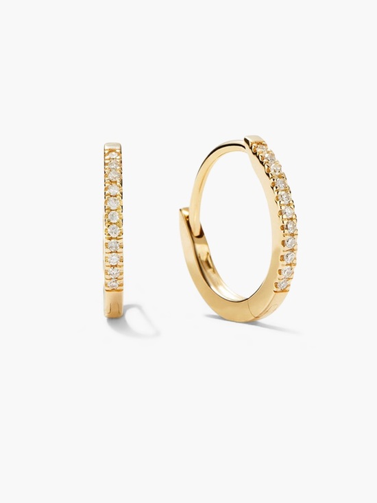 Mejuri Jewelry - Mejuri Gold Pavé Huggie Earrings